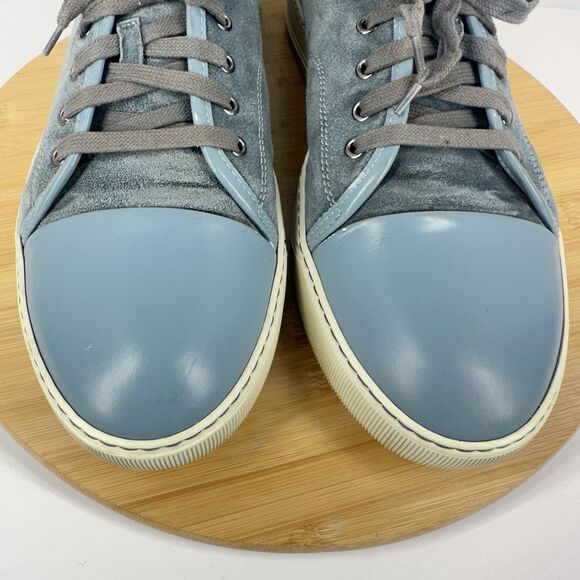 Lanvin DBB1 Suede And Patent Leather Sneakers Shoes Men's Size 12EU 13US Gray - Picture 4 of 15